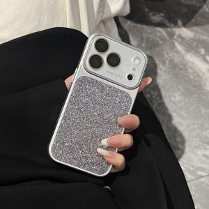 Fashion Glitter Bling Plating Shockproof Phone Case For iPhone 17 16 15 14 13 Pro Max Crystal Lens Protect Sparkling Back Cover