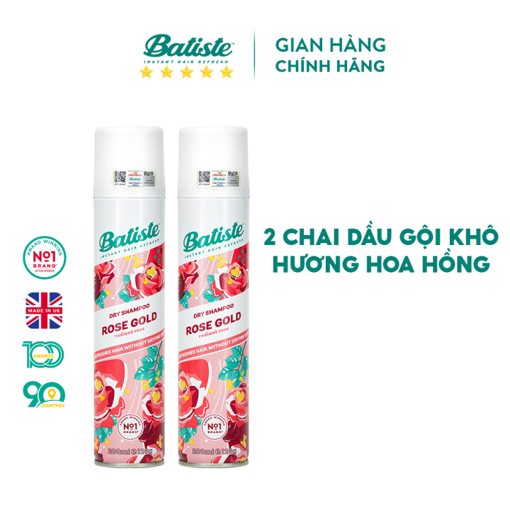 Combo 2 Dầu Gội Khô Batiste Hương Hoa Hồng Rose Gold Radiant Rose 200ml ...