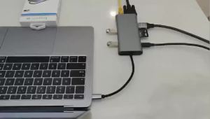 USB HUB Type C Adapter 11-in-1 4K HDMI VGA PD USB3.0 RJ45 Ethernet TF SD Card Reader 3.5mm AUX