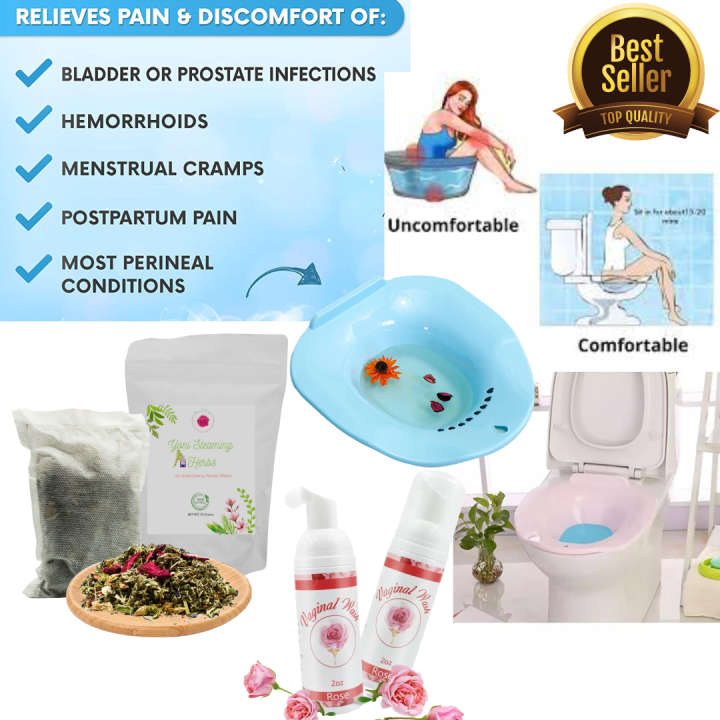 COMBO [Sitz Bath Steaming Herbs Feminine Wash] Sitz Bath for