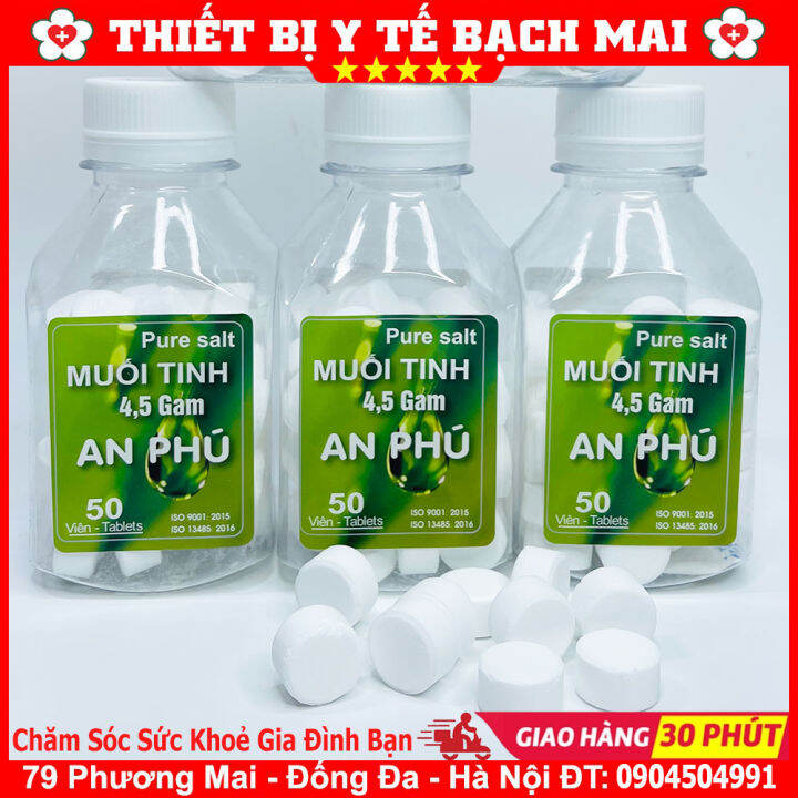 Viên Muối Sinh Lý AN PHÚ - Nước Muối Sinh Lý Dạng Viên Tự Pha ( Hộp 50 Viên, 1 Viên Pha 500ml )