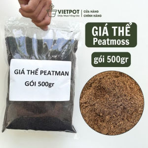 Rêu than bùn peatmoss Vietpot bao 500gr làm giá thể trộn đất trồng cây hoa kiểng lá ươm gieo mầm