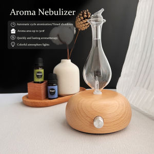 WAYEE Wooden waterless Essential Oil Nebulizing Diffuser for Aromatherapy Home Fragrance Scent Diffuser Use for Room SPA YOGA HOTEL