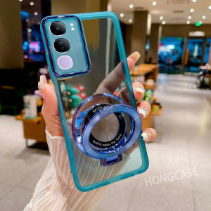 Casing For vivo V40 Lite 4G V40Lite 2024 Camera Lens Protect Ring Holder Phone case Back Soft TPU Flexible Plating Transparent Clear Shockproof Bumper Cover
