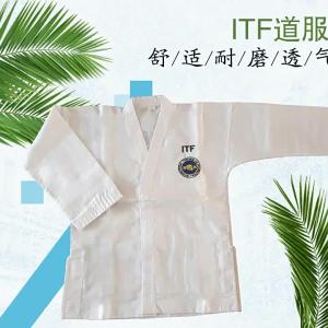 ITF Taekwondo Uniform for Children and Adults Striped Fabric Training Uniform In Stock Comfortable Taekwondo Uniform