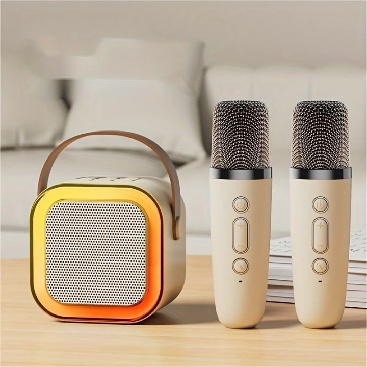 Mini K12 Wireless Bluetooth Karaoke speaker Portable dual microphone Family KTV set
