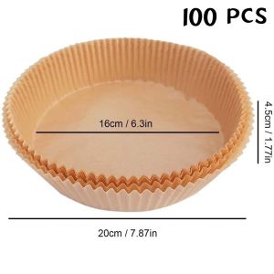 Air Fryer Paper Liners Non-Stick Disposable Parchment Paper Barbecue Plate Oven Silicone oil paper