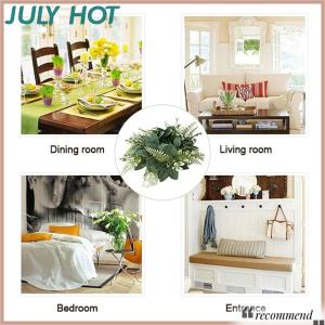 [JULYHOT] พวงมาลัยเทียมประดับตกแต่งโต๊ะงานแต่งบ้านประดับต้นเทียนแบบเสาพวงมาลัยสีเขียวใบยูคาลิปตัสเทียม