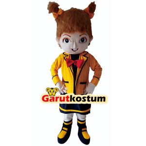 Kostum maskot badut marsha jas kuning hitam setelan costume lucu