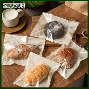 ZHUYUN 50pcs tự dính con dấu túi nhựa cho bánh bao bì Croissant bên handmade Biscuit cookies bánh mì và bánh đóng gói