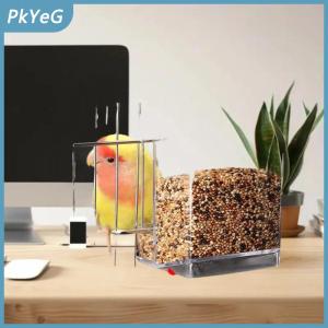 PkYeG Công suất lớn chim trung chuyển Hộp chống giật gân chim thực phẩm quả bền Vẹt ăn hộp cho chim vừa nhỏ
