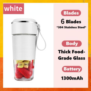 【 6 blades】XIAOMI 500ml Electric Juicer Cup Portable Smoothie Blender Mini Mixer Squeezer Juice USB Charging Vitamer Fruit Juicer