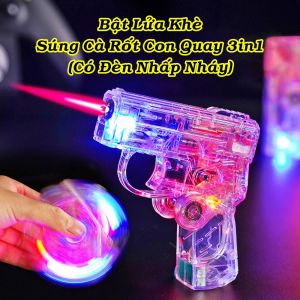 Bật lửa hột quẹt Con quay hình Súng có đèn