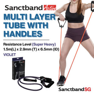 Sanctband Active Resistance Tubing Multi-Layer Exercise Tube 1.5m Length Super Heavy Resistance Band Violet Exercise Tubing