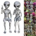 DUOJI Alien Outer Space Pose Skeleton Space Alien Statue Martians Decoration Body Figure Toy Skull Human Model Mr. Bones Skeleton Figures Skeleton Body. 