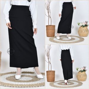 [ free gift ] Rok Kerja Panjang Hitam Rok A Line rok sma smk kuliah Bahan tebal halus Formal Kantor promo ter murah