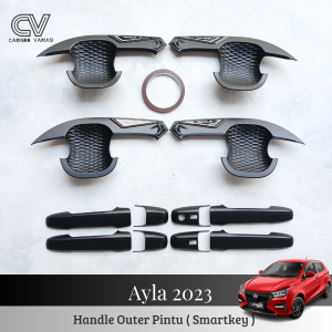 Paket Cover Handle Outer Pintu Mobil Ayla 2023 Hitam