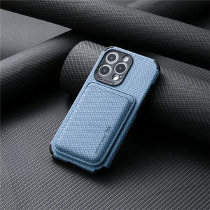 Carbon fiber card holder magnetic case for iPhone 14 12 13  11 14 Pro Max XR Xs wallet case wireless charging cover