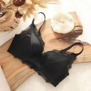INTIMA 【 Bra / Bra and Panties Set 】Wireless Push Up Bra for Women Luxurious Satin Lace Brassiere Anti-sagging Female Underwear Seamless Bralette