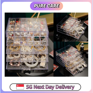 【Pure Care】 Jewelry Storage Box / Transparent Bracelet Storage Box / Earring Necklaces Jewelry Drawer / Dustproof