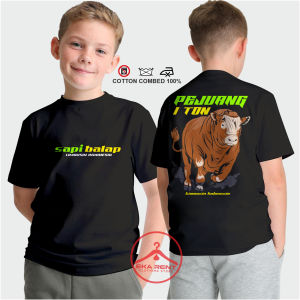 Kaos Anak Umur 1-13 Tahun Sapi Balap Pejuang 1 Ton Lengan Pendek