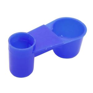 Pet Bird Plastic Waterer Bird Water Drinker Cup Feeder - Blue Cup - Easy to Refil
