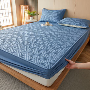 Plain Waterproof Fittedsheet Single/Queen/King Soft Breathable Mattress Protector Jacquard Fitted Sheet Bedsheet