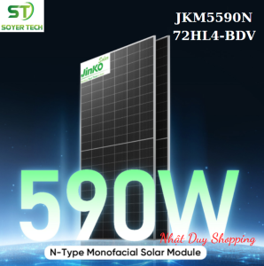 Tấm pin năng lượng 590W JINKO - JINKO Solar 590W 72HL4-BDV Hàng chính hãng