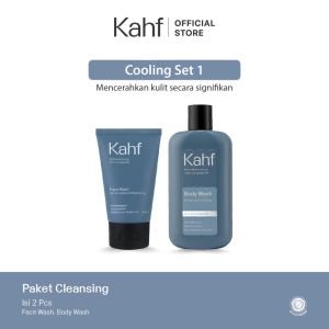 KAHF Cleansing 2 Pcs Package Indonesia / Paket Sabun Pembersih Pria 2 Pcs / Cooling Relaxing Set 1 2 / Skin Energizing Brightening Face Wash / Oil Acne Care / Triple Action Comedo / Gentle Exfoliating / Body Wash / Acne Fight / Skincare Man Cowok Series