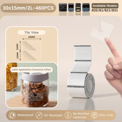 NIIMBOT B21 B1 B3S Transparent Thermal Label Paper Waterproof Clear Name and Storage Stickers