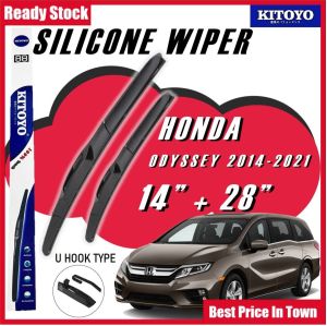 KITOYO Premium Nano Silicone Car Wiper Windshied For Honda Odyssey 2014-2021 Wiper Kereta Bundle pengelap kereta 雨刮 14 Inch + 28 Inch Hujan