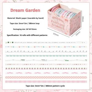 DUKEEN Cute Kawaii Style Basic Edge Frame Scrapbooking Tape Japanese Washi Tape Adhesive Sticker Paper Tape Office School Supplies