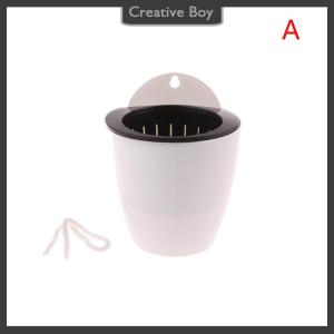 [Creative] Wall-Mounted Indoor Automatic Water-absorbing Flowerpot Plastic Flowerpot Succulent Green Dill Green Plant Flower Pot Decor