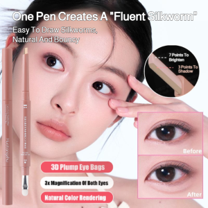 Sweat-Proof Two-Color 3D Lying Silkworm Eyeliner Pen Double-headed Waterproof Eyeliner Highlight Brightening Natural Long-lasting