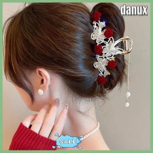 danux Light Luxury Rhinestone Bell Orchid Tassel Hair Clip Flowers Rose Butterfly Claw Clip Shark Hair Claw Barrette Hair Accessories
