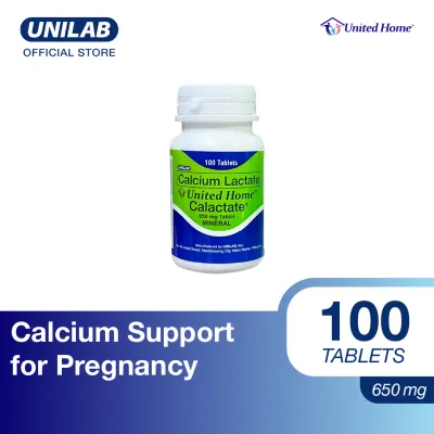 United Home Calactate 650Mg 100 Tablets (Calcium Supplements for Pregnant and Lactating Moms)
