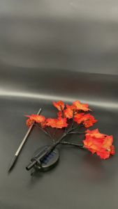 Fall Decor Thanksgiving Decorations Lights Solar Lights Outdoor 3D Maple Pumpkin Waterproof Garden Stake Light 8 Modes Autumn Yard Pathway Decor Lighting Lamps