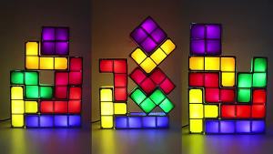 [NaJUAN]  Creative LED Night Light DIY Tetris Puzzle Light Stackable Constructible Block Desk Lamp 7 Colors Novelty Toy Children s Creative Gift