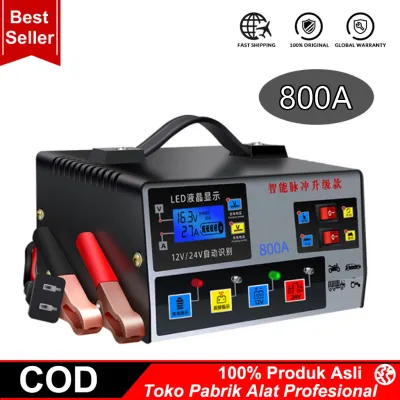 Charger Aki Otomatis Smart Intelligent Auto Repair Mobil Motor Kapal Truck Portable 260W 12V/24V 300AH/Charger Otomatis Aki Mobil Motor Kapal Truk Automatic Fast Smart Charger 12V/24V 6AH-300AH