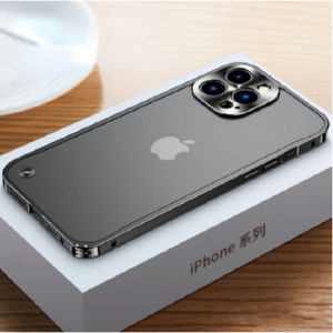 Shockproof Clear Metal Case For iPhone 13 Pro MAX Mini 12 Pro 11 Pro Aluminum Bumper Camera Protector Matte PC Transparent Cover