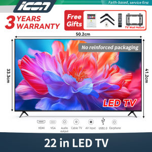 ICON 32 inch smart tv Brand New Original HD with Google TV Slim Good for PC Monitor Support Wall Mountable Built in WiFi Flat Screen On Sale Ultra-thin HDTV Wall-mountable digital tv Family Gifts tv flat screen