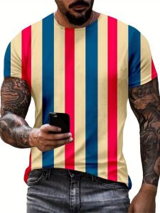 3d All-over printed plus-size mens short-sleeve shirt T Summer loose-fitting plus-size casual versatile top