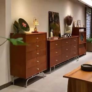 CraftedLiving SG-Solid Wood Nine-Drawer Chest Living Room Wall-Mounted Sideboard Five-Drawer Storage Cabinet Large Capacity Storage Unit