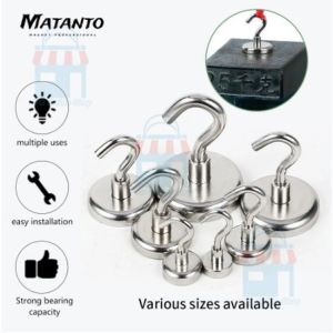 4Pcs Strong Magnetic Hook Hold Up To 34kg 5Pounds Diameter 20mm Magnets Quick Hook No punching required For Home Kitchen