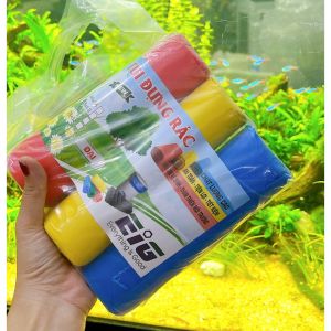 Túi đựng rác sinh học tự phân hủy cỡ nhỏ trung đại loại màu và đen 3 cuộn/1kg - Combo 3 cuộn bọc đựng rác tự phân huỷ - gia dụng Nari