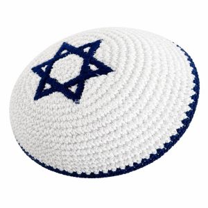 IFFINE Thêu hình ngôi sao David Mũ Kippah của người Do Thái dành cho nam giới Hình tròn Thoáng khí Mũ dân tộc dệt Retro Mũ Do Thái Dịp cầu nguyện