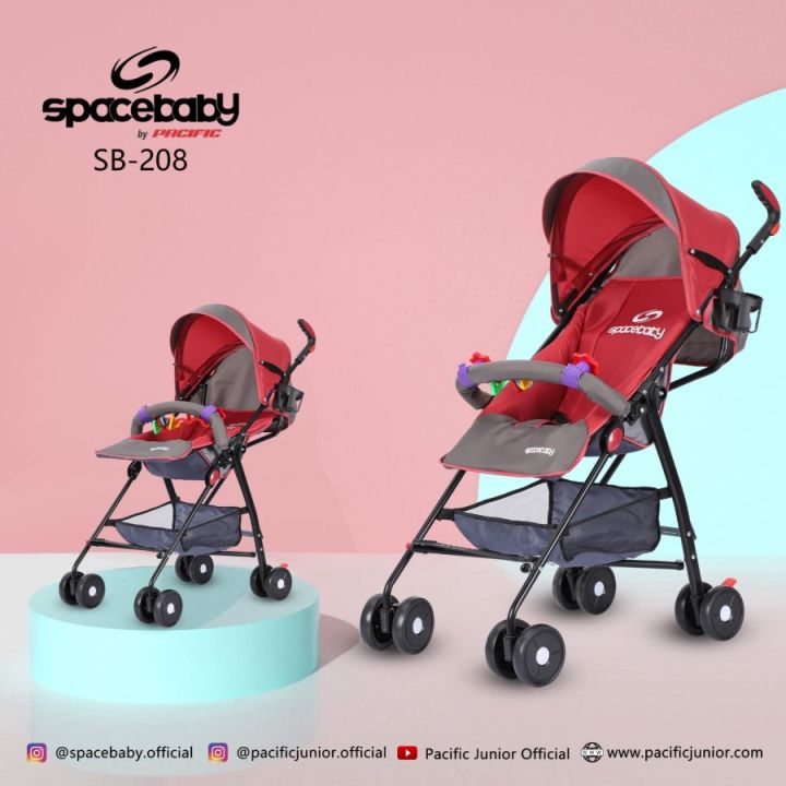 SPACE BABY STROLLER SB 208 BUGGY POSISI 30 KG Kereta Dorong Bayi