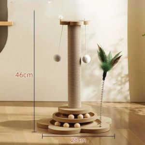 Cat scratching board vertical wear resistant cat scratching post turntable rope claw board kitten toy cat