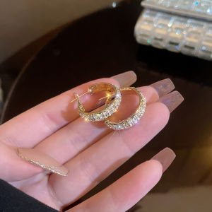 X23071505AC - Luxury Full Diamond Magnetic Therapy Earrings for All Seasons Fashion Enthusiasts Adults Women Trendy Style Skin Tightening