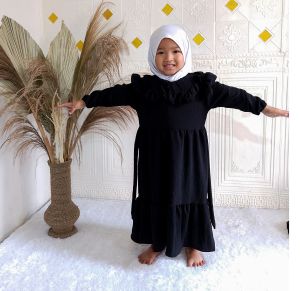Gamis Anak Perempuan crinkle warna  ungu usia 2-10 tahun